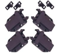 iplusmile 4pcs Brown Touch Catch Latch Cabinet Door Locks, Automatic Spring Bounce Lock for Cupboards and Drawers, Self-Closing Hardware for Home and Furniture Use