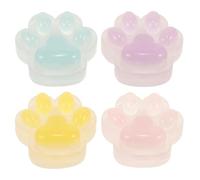 iplusmile 4Pcs Diamond Picture Fixators Cat Paw Design Small Locators DIY Craft Tools for Diamond Art Painting with Glow-in-The-Dark Feature, Blue Pink Yellow Purple Set for Embroidery