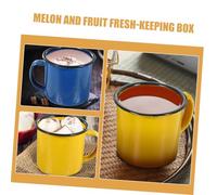 iplusmile 4pcs Enamel Beverage Mugs Small Vintage Coffee Cups with Handle for Home Picnic Travel Indoor Outdoor Use Easy Clean Retro Drinkware
