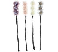 iplusmile 4pcs Flower Donut Bun Maker Hair Ties Lazy Curler Hair Styling Tools Yellow Pink Gray Purple Flower Designs for Women’s Updo