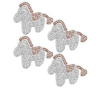 iplusmile 4pcs Golden Lunar New Year Horse Patch Sew on Patches for Clothes Rhinestone Cloth Applique to Personalize Pants and Shirts Vibrant Horse Year Element and Creative Clothing Repairs
