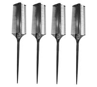 iplusmile 4pcs Hair Coloring Brush Set Double Sided Short Bristle Perm and Highlight Brushes with Sharp Tail Comb for Precise Hair Tinting and Parting High Temperature Resistant for Home and