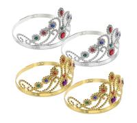 iplusmile 4pcs Halloween Crown Headbands Lightweight Costume Hair Accessories for Women and Elegant Prince and Princess Tiara for Parties Stage Performances Birthday Celebrations