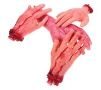 iplusmile 4pcs Halloween Prank Prop Set Lightweight Silicone Broken Hand Decorations with Horror Design for Haunted House and Scary Party Accessories