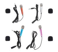 iplusmile 4pcs Handheld Mini Microphones for Singing and Recording, Metal Aluminum Alloy Portable Microphone Set Comfortable for Boys and Girls to Hold, for Karaoke and Phone Use