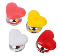 iplusmile 4Pcs Heart Shaped Toilet Flush Button Replacement Set Plastic Toilet Tank Button Aid with Red White Pink Yellow Colors Compatible Handle for Suitable for Bathroom Repair