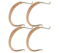 iplusmile 4pcs Large Vintage Handmade Hemp Rope Teapot Handles Replacement U-Shape Grip for Ceramic and Pottery Kettles Tea Pot Accessories for Chinese Tea Pots