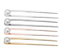 iplusmile 4pcs Metal Hair Fork with Pearl Accent Extended U Shaped Hair Pin for Chignon and Bun Styling for Womens Daily Party and Wedding Use Gold Silver Rose Gold and Gunmetal