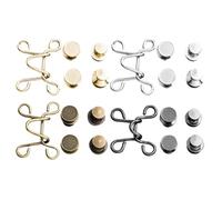 iplusmile 4pcs Metal Snap Fastener Buttons for Jeans Pants Waist Tighten Instant Replacement Tool-Free Installation, Practical and Universal Design for Stylish Denim Collars