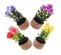 iplusmile 4pcs Mini Artificial Water Plants for Dollhouse Realistic Fake Succulent Bonsai Decoration Simulation Potted Plants for Home Table Shelf Display