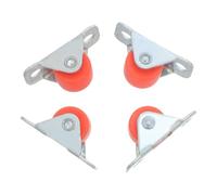 iplusmile 4pcs Mini Fixed Casters Mini Rigid Caster Wheels 0.5 Inch Orange Chrome Plated Tpe One-way Direction for Furniture and Hardware, Home Projects