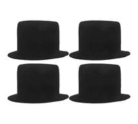 iplusmile 4Pcs Mini Top Hats Black Small Doll Hat Miniature Fabric Magician Cap for Crafts Snowman Tiny DIY Hair Clip Party Supplies 9cm