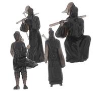 iplusmile 4pcs Miniature Figurine Resin Miniature Figures Ancient Chinese Warrior for Home Office Decor Garden Ornaments