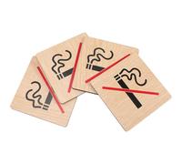 iplusmile 4pcs No Smoking Signs Wood Warning Boards for Offices and Public Places, Conspicuous Remind Smokers Safety Signboards