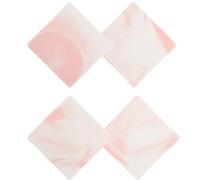iplusmile 4pcs Pink Marble Ceramic Heat-resisting Coasters Set, Square Decorative Tabletop Cup Mats with Non-slip and Insulated Design for Home and Party Use