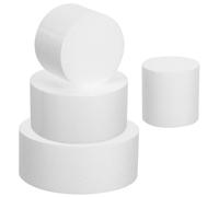 iplusmile 4pcs Polystyrene Cake Foam Dummies White round Artificial Cake Painting Tool for Photo Props and Event Use Easy to Apply Multi-purpose Foam Templates