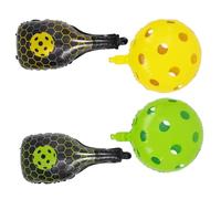 iplusmile 4pcs Punching Balloons Set with Cartoon Racket and Hole Ball Designs Leak Resistant Foil Balloons for Sports Parties Birthdays Outdoor Celebrations Easy to Inflate and Deflate