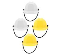 iplusmile 4pcs Reptile Cosplay Caps for Bearded Dragon and Lizards, Pet Hard Hats with Safety Strap, Yellow and White Helmet Decor for Crawling Pets and Snake Wearing