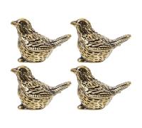 iplusmile 4pcs Retro Brass Bird Statue Mini Golden Sparrow Ornament