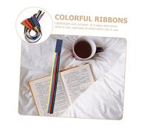 iplusmile 4Pcs Ribbon Bookmarks Smooth Decorative Page Holders for Students and Office Use with Black Red Blue Brown Tabs for Books Journals Bible Reading