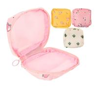 iplusmile 4pcs Sanitary Pad Pouch Set with Zipper Design, Cloth Material Portable Tampon Storage Bags for Women, Compact Menstrual Pad Organizer for Travel and Daily Use