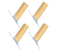 iplusmile 4pcs Solid Wood Adhesive Hooks Natural Beech Wood Wall Mounted Hat Pegs for Kitchen Towels Coats Keys Clothes Organizers Simple Rustic Design