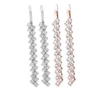 iplusmile 4pcs Sparkling Rhinestone Bobby Pins Crystal Metal Hair Clips with Rose Gold Silver Dazzling Wedding Bridal Barrettes for Women Secure Hold Sparkle Bangs Accessories