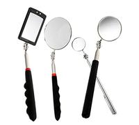 iplusmile 4pcs Telescoping LED Inspection Mirror with Flexible Rotating Neck Extendable Reflective Mirrors for Mechanics Dentists and Makeup Artists Comfortable Grip Tool for Hard to Reach