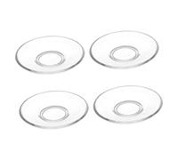 iplusmile 4Pcs Transparent Glass Tea Saucers Round Decorative Plates for Coffee Snacks and Teacups Simple Bright Design for Home Hotel Restaurant Tearoom Use Multi Purpose Kitchen Tableware