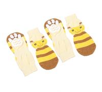 iplusmile 4pcs Warm Knitted Cotton Pet Socks Non-slip Protective Paw Protectors for Small Pets Size 3xl for Winter Use