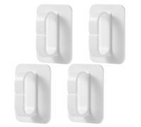 iplusmile 4pcs White Adhesive Removable Wall Hooks, Multi-Functional Nail-Free Key and Towel Holder for Bathroom and Kitchen, Japanese Minimalist Ring Design