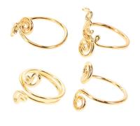 iplusmile 4pcs Women Adjustable Toe Ring Set with Zircon, Brass, Golden | Open Tail Design, Comfortable Fit, Summer Beach Foot Jewelry, Multiple Styles in One 1+2+3+