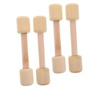 iplusmile 4Pcs Wooden Dumbbell Workout Weights for Physical Activity Motor Skill Development and Imaginative Play Design