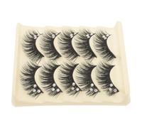 iplusmile 5 Pairs Black Blue Mermaid False Eyelashes with Rhinestones Dense Curl Thick Stage Makeup Lashes for Women Dramatic Eye Extension Fake Lashes