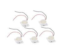 iplusmile 5 PCS Small Electronic Buzzer Alarm with Wires High Decibel Sound Buzzer for Industrial Use Low Voltage and Low Power Consumption White