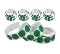 iplusmile 5 Rolls Round Adhesive Quality Control Stickers, Small Inventory Calibration Labels, 500 Stickers Per Roll, Qc Inspection Approval Labels for Production and Warehouse Use