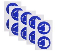 iplusmile 5 Sheets Hard Hat Sign Sticker Safety Machine Caution Sticker, Paper Self-adhesive Warning Label, 80mm White Blue, for Machinery and Hard Hats, Factories and Construction Sites