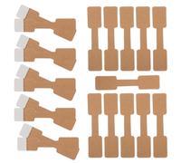 iplusmile 500pcs Brown Kraft Paper Jewelry Price Tags, Self-Adhesive Square Label Stickers for Bracelets and Rings, Ornament Pricing Identification Labels for Jewellery Display