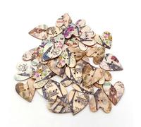iplusmile 50pcs 25mm Wooden Decorative Buttons with Eiffel Tower and Heart Shapes, Two-Hole Round Buttons for Sewing and DIY Crafts, for Scrapbooking and Knitting Projects Random Color