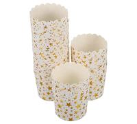 iplusmile 50pcs Bronzing Star Pattern Muffin Paper Cups, Medium Size High-Temperature Resistant Baking Cake Cups for Cupcake Holders, Suitable for Home and Party Dessert Baking