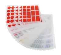 iplusmile 50pcs Color-Coded Shape Stickers in Black Red Blue Green Yellow - Fancy Decorative Labels for Preschool, Food Storage Containers, Organizing Boxes and Jars