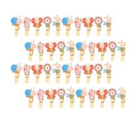 iplusmile 50Pcs Mini Wooden Clothespins with Cartoon Fruit Animal Designs, 3.5X0.7Cm Photo Display Clips for DIY Crafts, Postcard Holders for Home, School, and Office Use