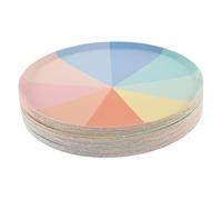 iplusmile 50pcs Rainbow Multi Function Paper Plates Disposable Household Food Dinner Plates for Birthday Parties Picnics and Celebrations Thickened Sturdy Paper Material Convenient No Wash