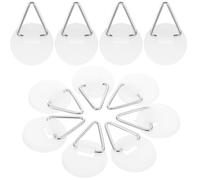 iplusmile 50pcs Round Plastic Plate Hangers with Strong Adhesive for Wall, Spring Wire Hooks for Hanging Decorative Plates, Kitchen and Home Storage Utility Hooks