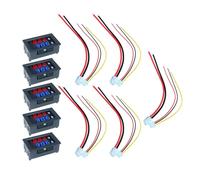 iplusmile 5pcs Car Digital Ammeter and Voltmeter 10a Current Tester with LED Display for Voltage Current Measurement and Battery Monitoring, Plastic Material, 0.28 Inch 3 Digit Screen