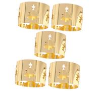 iplusmile 5pcs Christmas Napkin Rings Metal Buckle with Hollow Gold Christmas Tree Design Table Decor for Holiday Dinner Wedding Party