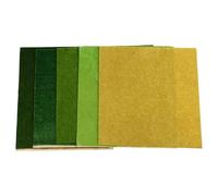 iplusmile 5pcs DIY Lawn Turf Paper Set, Fake Grass Mat for Sand Table Model, Multi-color 25x25cm Model Grass Mat for Landscape Decor and Hobby Scenery