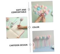 iplusmile 5Pcs Heart Shaped Fluffy Ballpoint Pens Adorable Pom Pom Topper Novelty Writing Pens for Students and Gift Smooth Ink with Comfortable Grip and Stylish Stationery Kit