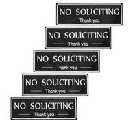 iplusmile 5pcs No Soliciting Sign Self-adhesive Stickers for Door Porch Apartment Office - Private Property No Salesmen Entryway Marker 10.6x3.5inch
