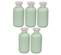 iplusmile 5pcs Refillable Shampoo Dispenser Bottles with Secure Flip Lids for Bathroom Body Wash and Conditioner Leak Travel Toiletry Containers Avocado Green